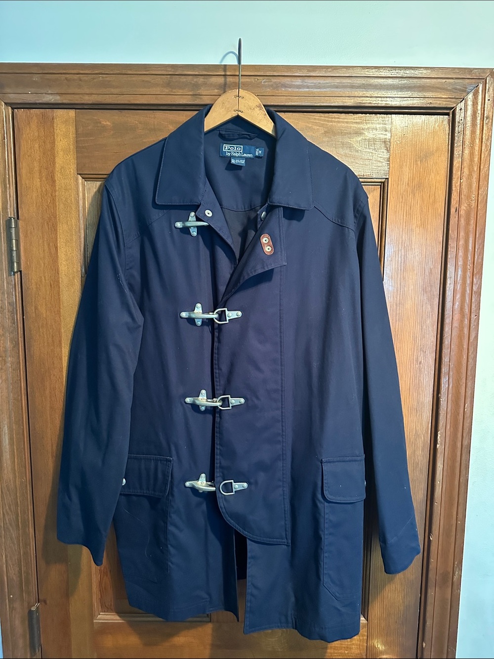 Ralph Lauren Navy Blue Toggle Raincoat M
